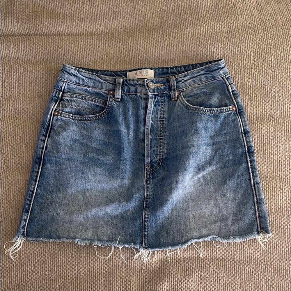 We The Free Blue A-line Mini Skirt for Casual Wear
